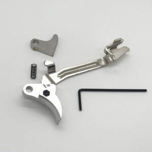 Alternative view of ⚡ New: AR-15 Lab GLOCK FRT V2 6061 ALUMINUM TRIGGER BAR KIT, SILVER CURVE, GEN 1 2 3 4, 9mm, .40, .357